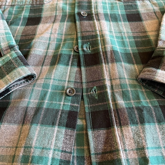 Vintage L.L. Bean Chamois Cloth Shirt Plaid with Patch Repair Cotton L-Reg - Picture 6 of 12